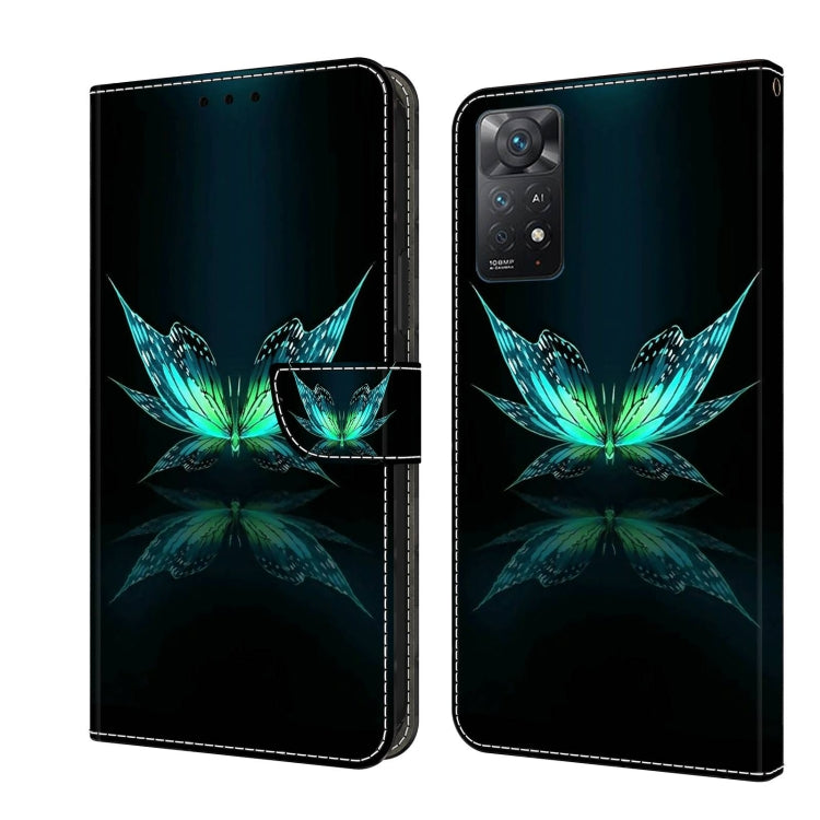 Leather phone case with teal lotus flower graphic and reflective mirror-style highlights.