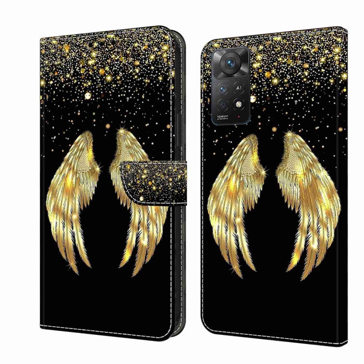 Protective leather phone case with gold feather and glitter starry design