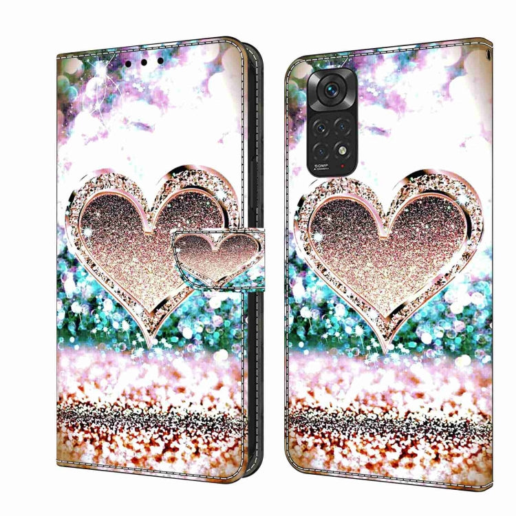 Colorful glitter folio phone case with large heart and sparkling trim