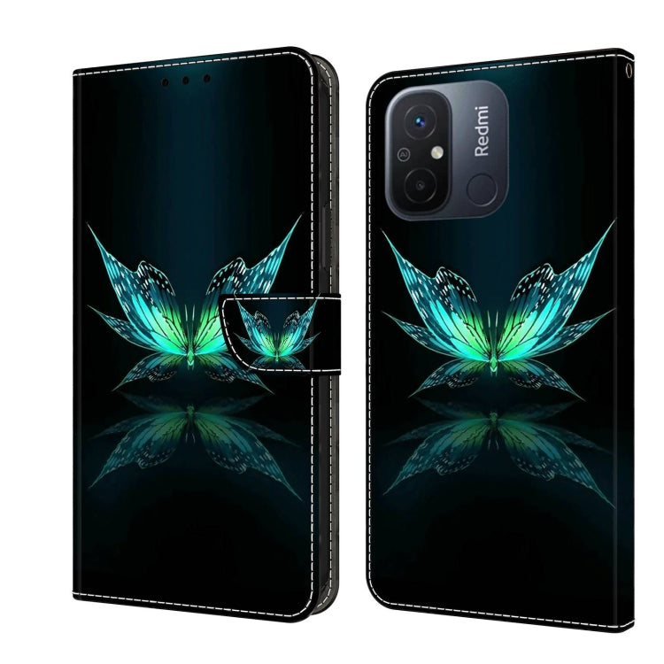 Shockproof leather wallet phone case with turquoise butterfly 3D design and flip cover