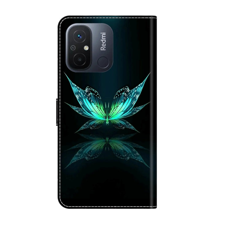 Shockproof leather wallet phone case with turquoise butterfly 3D design and camera cutouts