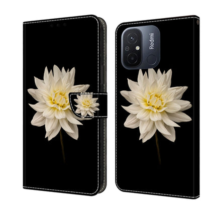 Black wallet phone case with white flower and centered snap strap