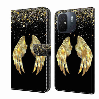 Black phone case with gold feather wings design and sparkle pattern