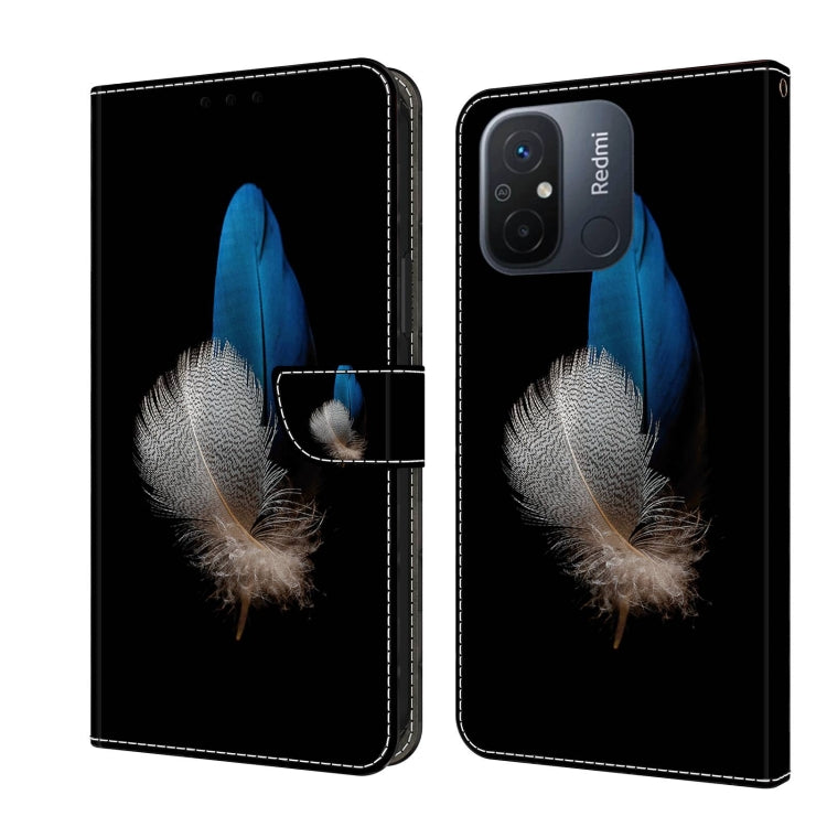 Black wallet phone case with blue feather and white glitter plume graphic