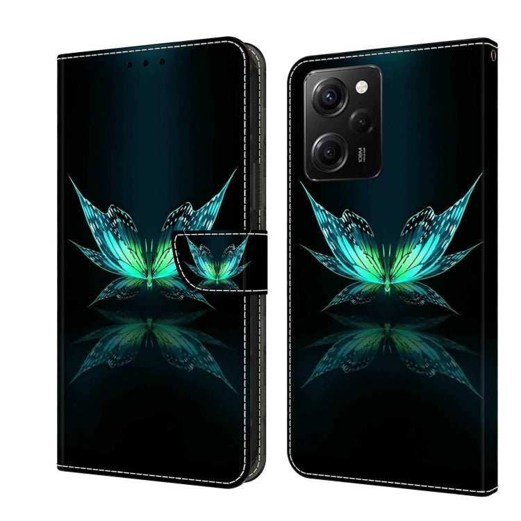 Teal flower butterfly leather-style wallet phone case with mirrored wing artwork.