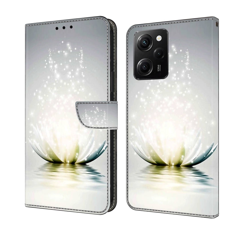 White lily leather-style wallet phone case with sparkling dot light and side flap.
