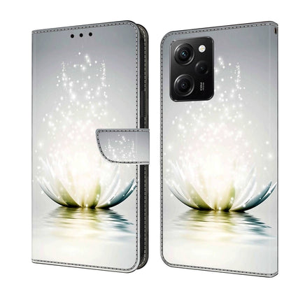 White lily leather-style wallet phone case with sparkling dot light and side flap.