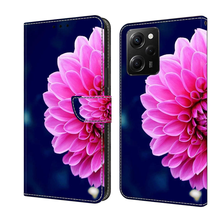 Pink flower butterfly leather-style wallet phone case with a dark blue background.