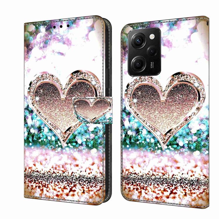 Heart glitter butterfly leather-style wallet phone case with colorful bokeh sparkle.