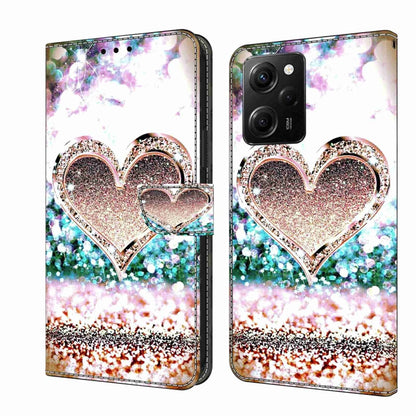 Heart glitter butterfly leather-style wallet phone case with colorful bokeh sparkle.