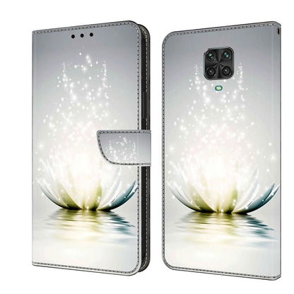 Leather wallet phone case with floating flower and sparkles, flip cover included