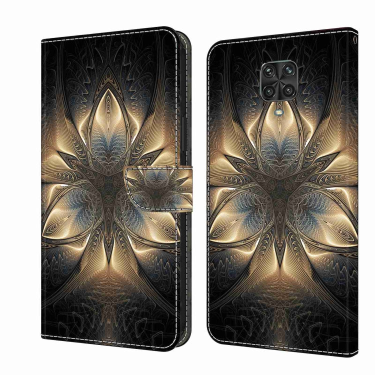 Flip phone case with ornate gold and blue mandala pattern and protective camera opening