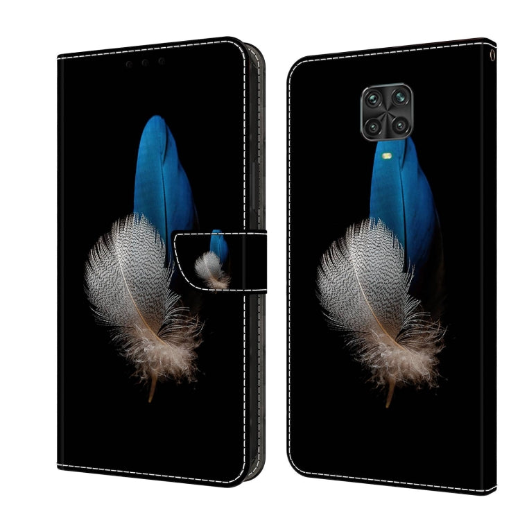 Flip phone case with blue and silver feather illustration on dark background