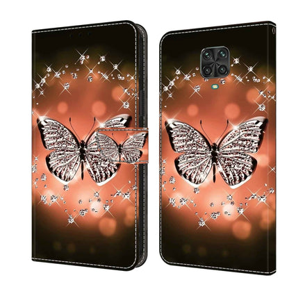 Crystal butterfly protective phone case with dual-lens cutout and folio flap cover