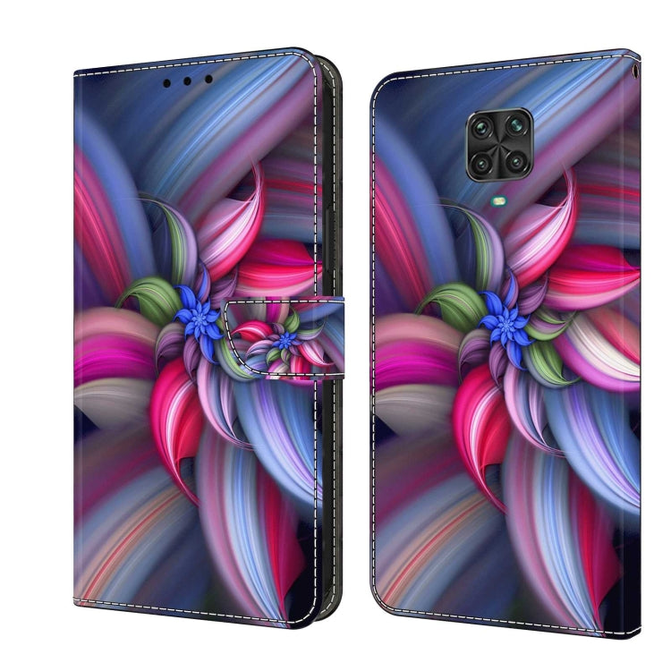 Color swirl protective leather phone case with triple-lens cutout and folio flap