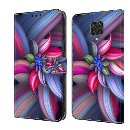 Color swirl protective leather phone case with triple-lens cutout and folio flap