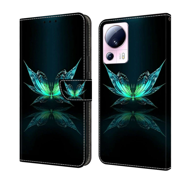 Crystal 3D shockproof leather phone case with teal flower petal design