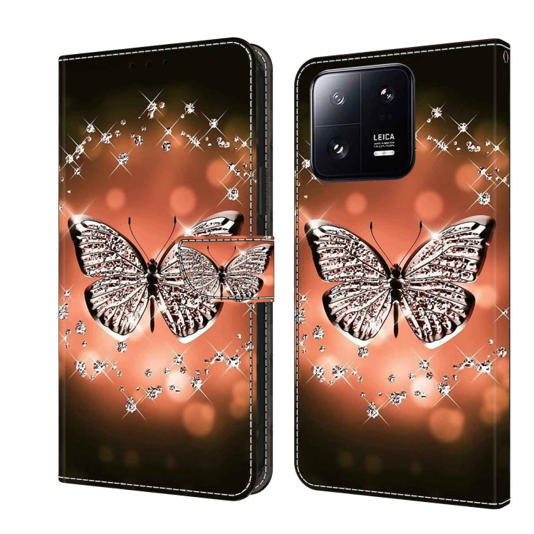 Crystal-style shockproof phone case with orange background and silver butterfly with star sparkle