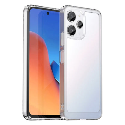Transparent acrylic TPU phone case with raised edges and camera cutouts