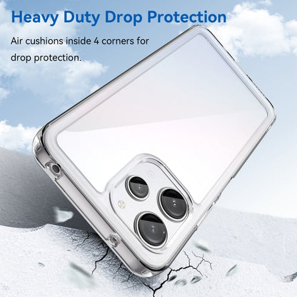 Clear phone case with raised corners for drop protection and camera cutouts