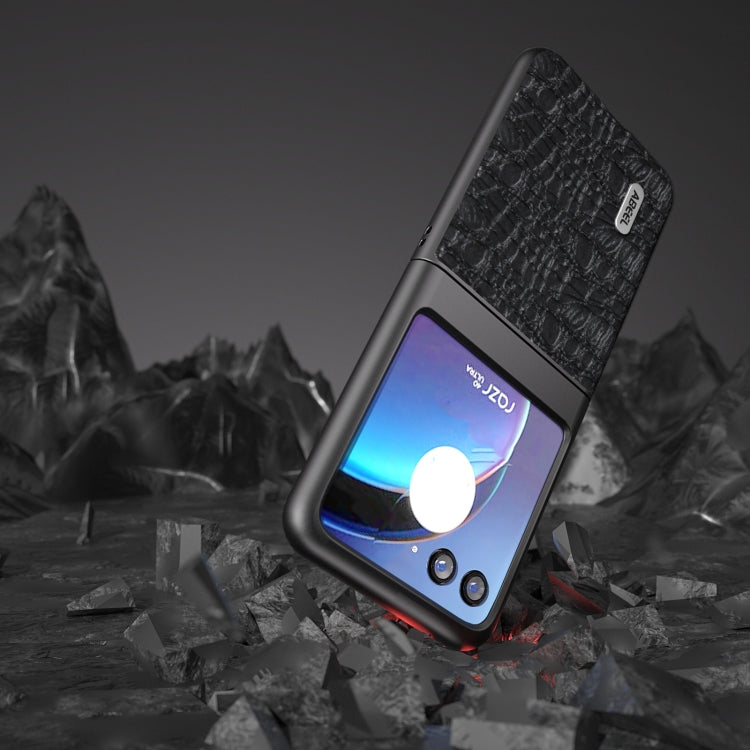 Black crocodile-texture leather phone case with camera openings and slim edges