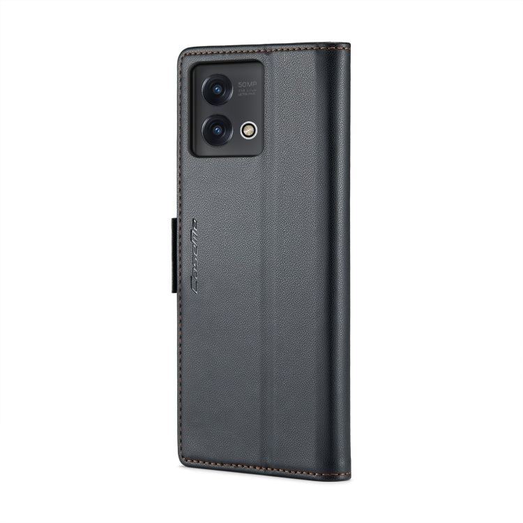 Black textured leather phone case with camera cutouts and flip cover