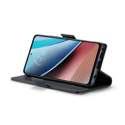 Black leather folio phone case standing with flip cover and secure strap