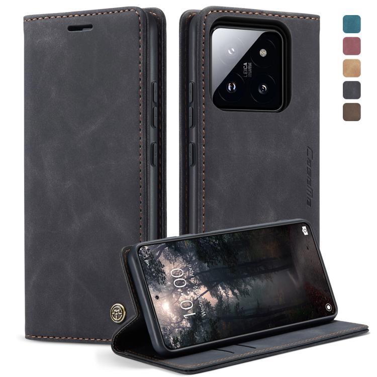 Dark gray leather horizontal flip phone case with flip cover and kickstand