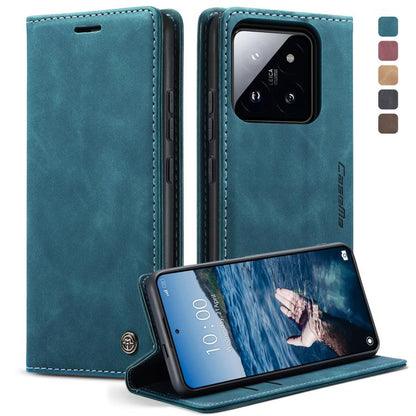 Teal blue leather horizontal flip phone case with flip cover and kickstand