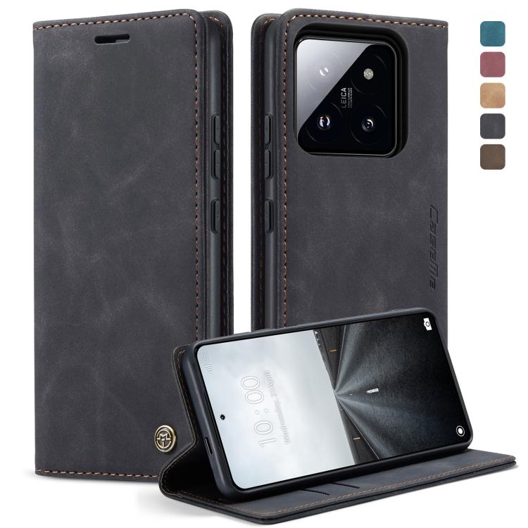 Dark gray leather horizontal flip phone case with flip cover and kickstand
