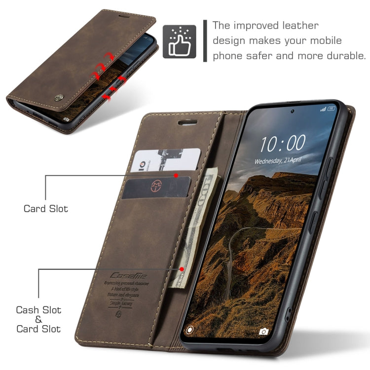 Brown leather folio phone case with card slot and cash slot, horizontal flip open