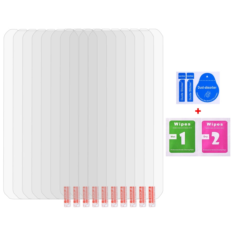 10-pack tempered glass screen protectors set with cleaning wipes