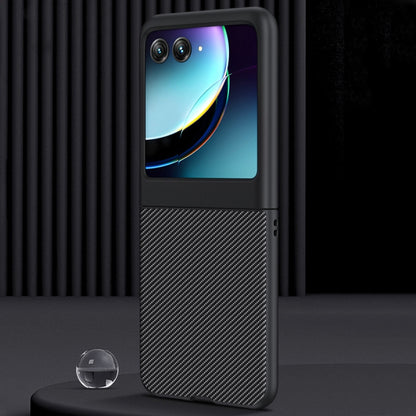 Black leather phone case with textured back, camera cutouts, protective cover