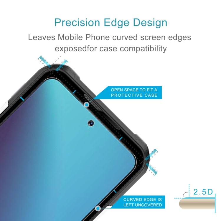 2.5D tempered glass screen protector film with cutout for case compatibility