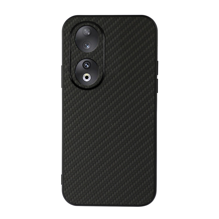 Shockproof phone case with carbon fiber texture, black, dual camera cutouts