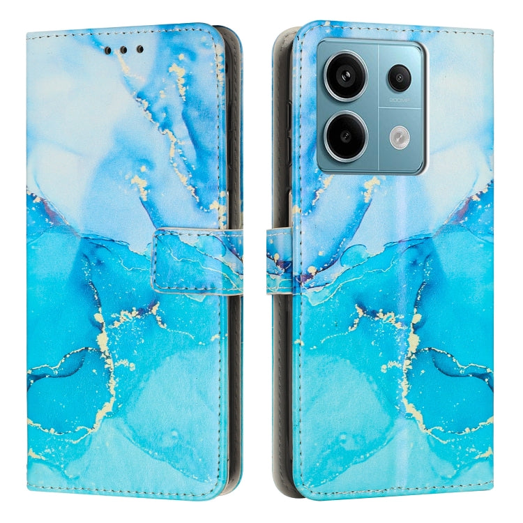 Painted marble pattern leather phone case, blue and green marble with magnetic closure