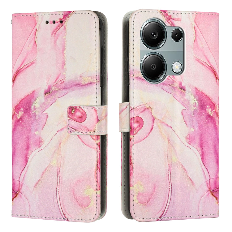 Light pink marble leather phone wallet case with magnetic flap and card holder