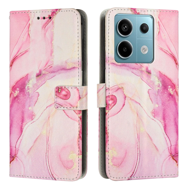 Pink marble leather wallet phone case with magnetic strap and camera cutouts