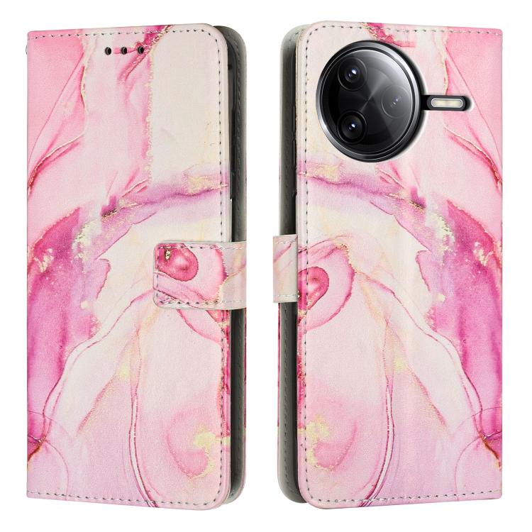 Light pink marble leather wallet phone case with flip cover and card slot