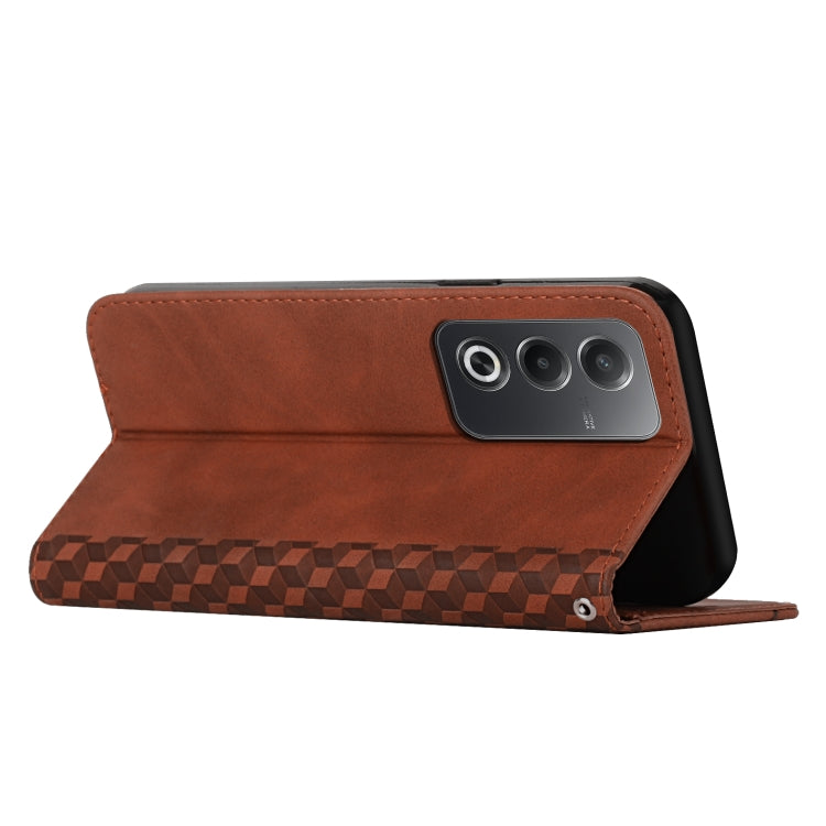 Brown leather folio phone case with camera cutout and raised kickstand lip