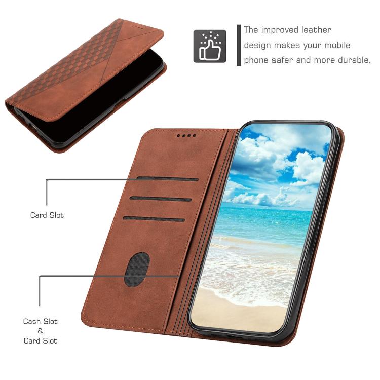 Brown leather folio phone case with card slot and cash card slot