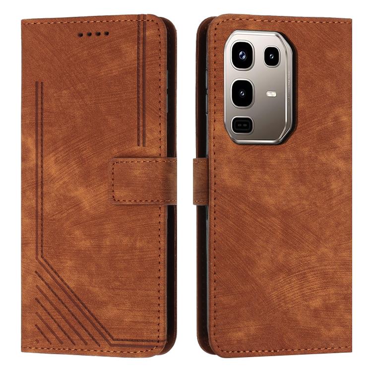 Skin Feel Stripe Pattern Leather Phone Case with Lanyard, For Infinix Hot 70 Pro 5G, For Infinix Hot 70 5G, For Infinix Note Edge 5G, For Infinix Smart 20 4G, For Infinix Note 60 / 60 Pro 5G, For Infinix Hot 60 4G / Hot 60i 4G, For Infinix Hot 60 Pro+ ...