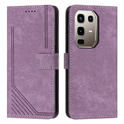 Skin Feel Stripe Pattern Leather Phone Case with Lanyard, For Infinix Hot 70 Pro 5G, For Infinix Hot 70 5G, For Infinix Note Edge 5G, For Infinix Smart 20 4G, For Infinix Note 60 / 60 Pro 5G, For Infinix Hot 60 4G / Hot 60i 4G, For Infinix Hot 60 Pro+ ...