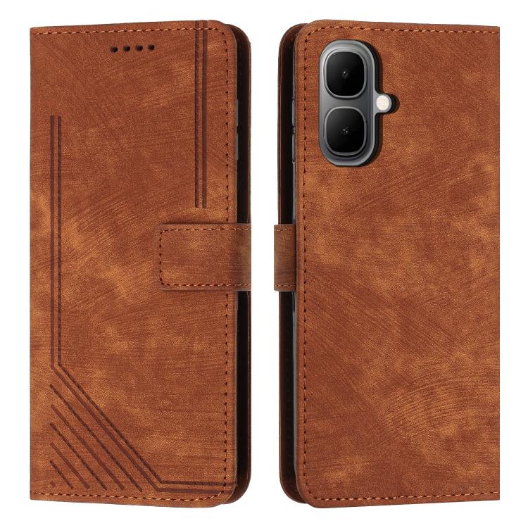 Skin Feel Stripe Pattern Leather Phone Case with Lanyard, For Infinix Hot 70 Pro 5G, For Infinix Hot 70 5G, For Infinix Note Edge 5G, For Infinix Smart 20 4G, For Infinix Note 60 / 60 Pro 5G, For Infinix Hot 60 4G / Hot 60i 4G, For Infinix Hot 60 Pro+ ...