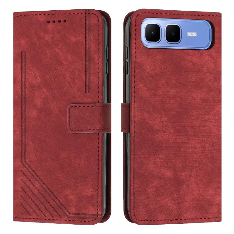 Skin Feel Stripe Pattern Leather Phone Case with Lanyard, For Infinix Hot 70 Pro 5G, For Infinix Hot 70 5G, For Infinix Note Edge 5G, For Infinix Smart 20 4G, For Infinix Note 60 / 60 Pro 5G, For Infinix Hot 60 4G / Hot 60i 4G, For Infinix Hot 60 Pro+ ...