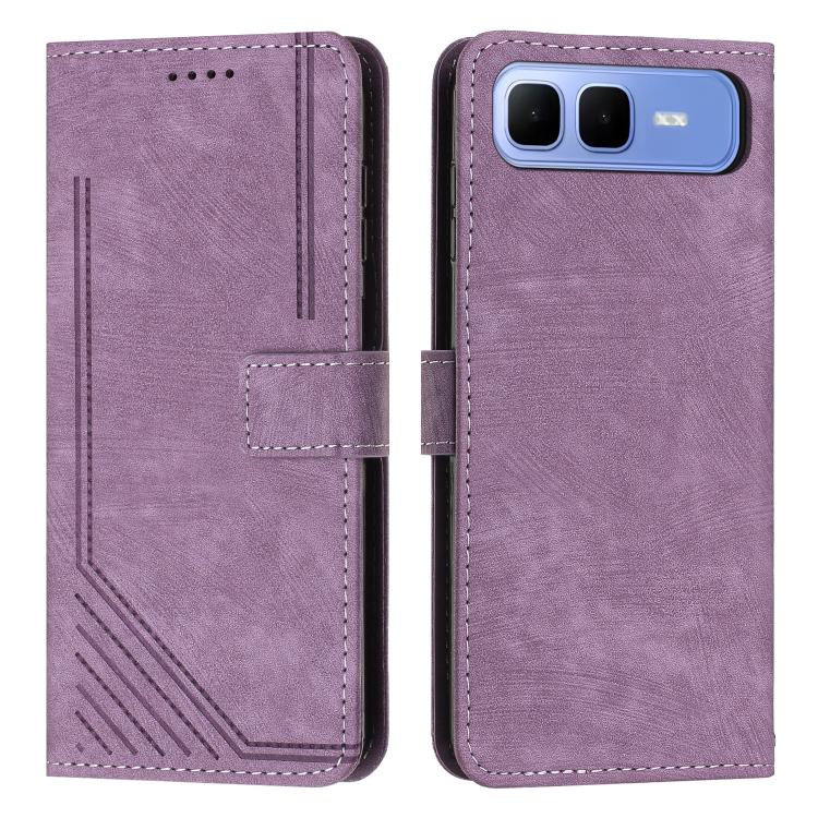 Skin Feel Stripe Pattern Leather Phone Case with Lanyard, For Infinix Hot 70 Pro 5G, For Infinix Hot 70 5G, For Infinix Note Edge 5G, For Infinix Smart 20 4G, For Infinix Note 60 / 60 Pro 5G, For Infinix Hot 60 4G / Hot 60i 4G, For Infinix Hot 60 Pro+ ...