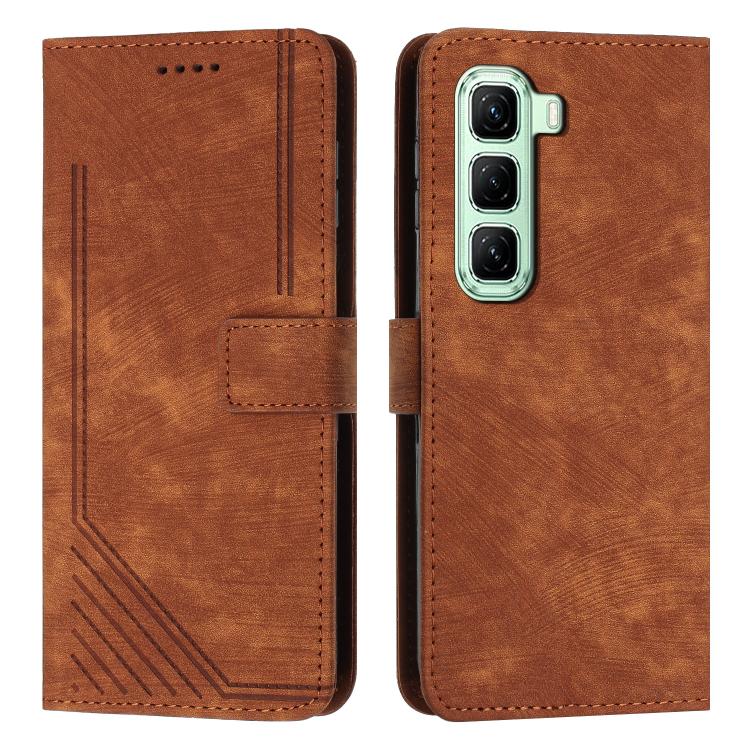 Skin Feel Stripe Pattern Leather Phone Case with Lanyard, For Infinix Hot 70 Pro 5G, For Infinix Hot 70 5G, For Infinix Note Edge 5G, For Infinix Smart 20 4G, For Infinix Note 60 / 60 Pro 5G, For Infinix Hot 60 4G / Hot 60i 4G, For Infinix Hot 60 Pro+ ...