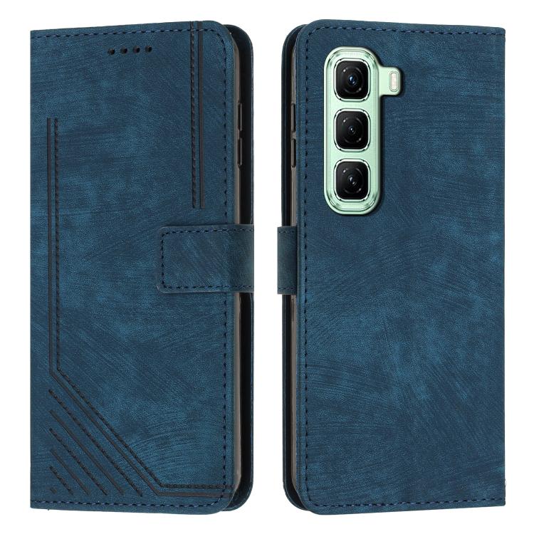 Skin Feel Stripe Pattern Leather Phone Case with Lanyard, For Infinix Hot 70 Pro 5G, For Infinix Hot 70 5G, For Infinix Note Edge 5G, For Infinix Smart 20 4G, For Infinix Note 60 / 60 Pro 5G, For Infinix Hot 60 4G / Hot 60i 4G, For Infinix Hot 60 Pro+ ...