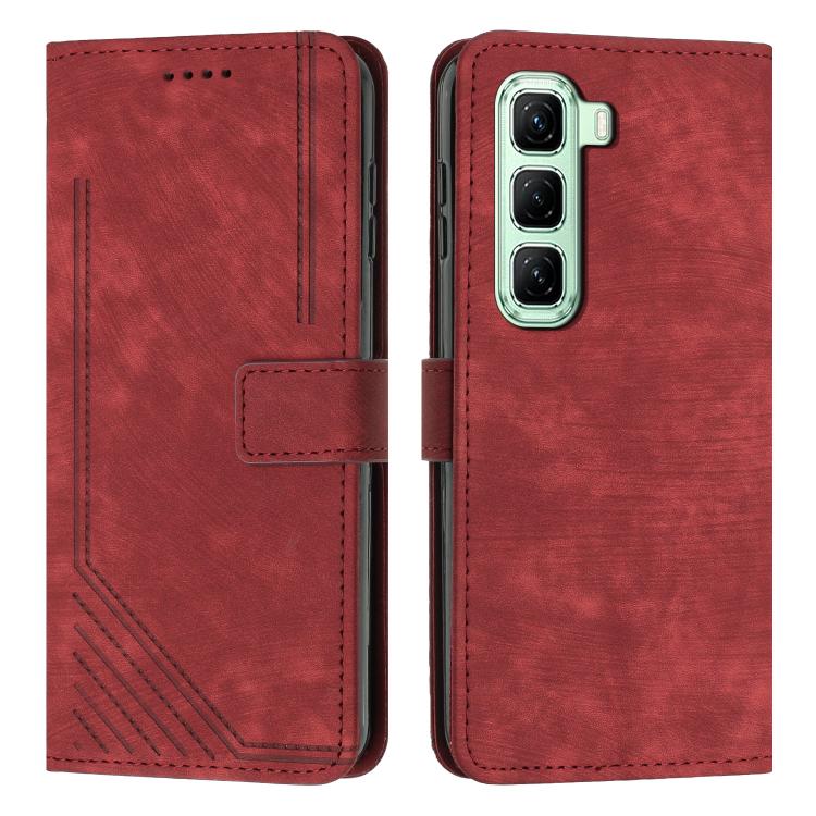 Skin Feel Stripe Pattern Leather Phone Case with Lanyard, For Infinix Hot 70 Pro 5G, For Infinix Hot 70 5G, For Infinix Note Edge 5G, For Infinix Smart 20 4G, For Infinix Note 60 / 60 Pro 5G, For Infinix Hot 60 4G / Hot 60i 4G, For Infinix Hot 60 Pro+ ...