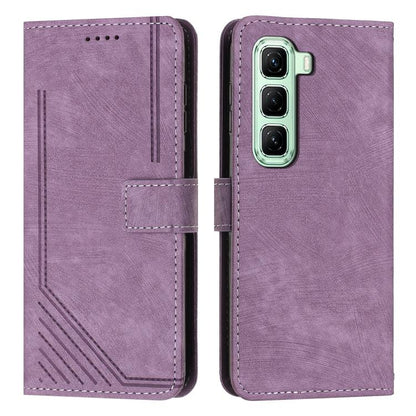Skin Feel Stripe Pattern Leather Phone Case with Lanyard, For Infinix Hot 70 Pro 5G, For Infinix Hot 70 5G, For Infinix Note Edge 5G, For Infinix Smart 20 4G, For Infinix Note 60 / 60 Pro 5G, For Infinix Hot 60 4G / Hot 60i 4G, For Infinix Hot 60 Pro+ ...